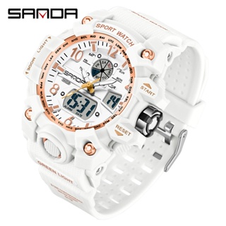 Sanda 3306 นาฬิกาข้อมือควอทซ์ดิจิตอล มัลติฟังก์ชั่น กันน้ํา