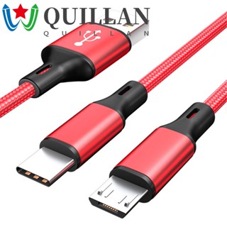 Quillan สายชาร์จเร็ว แบบพกพา 1.25 ม. สายชาร์จ Type C สายชาร์จ Micro USB สายชาร์จ