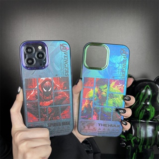 เคสแข็ง เคสไอโฟน iPhone 15 Pro Max iPhone 14 Pro Max iPhone 13 Pro Max iPhone 12 Pro Max iPhone 11 Cartoon Spider Man สไปเดอร์แมน &amp; ฮัลค์ค่ะ Hulk Electroplated Frame Design Hard Case