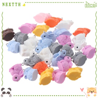 Nextth จี้เรซิ่น รูปกระต่ายน่ารัก คละสี สําหรับทําเครื่องประดับ DIY