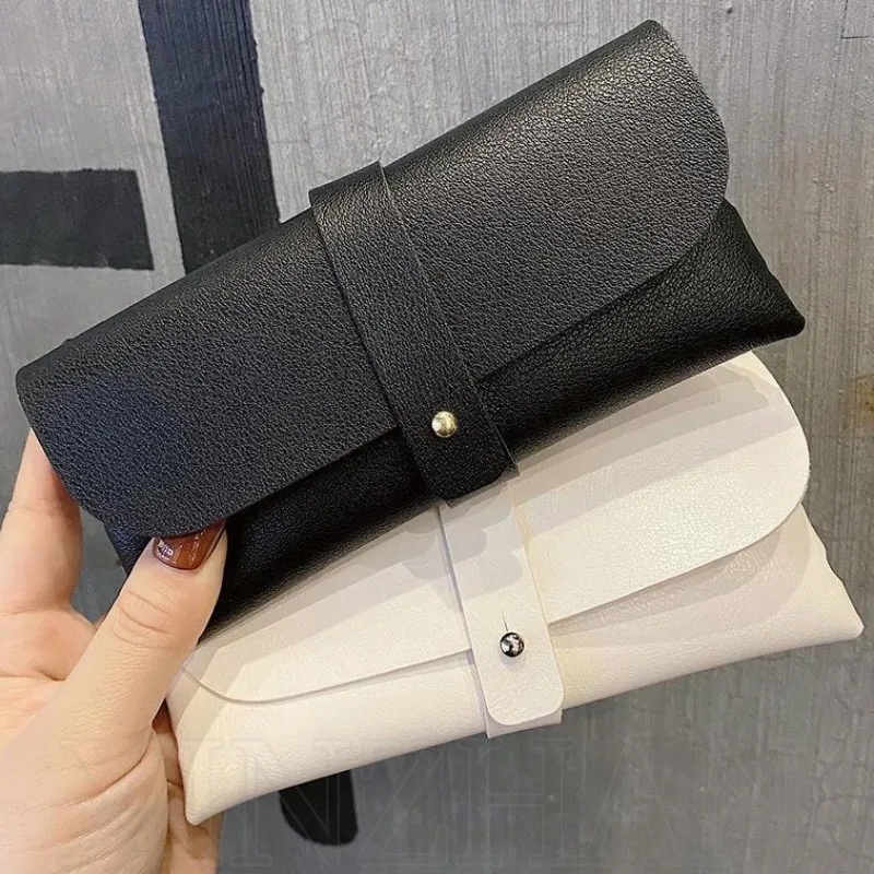 Ins Style เรียบง่าย พรีเมี่ยม หนัง PU เคสแว่นตา / แฟชั่น ทนทาน กระเป๋าเก็บแว่นตา / กระเป๋าแว่นกันแดด แบบพกพา Unisex อ่านหนังสือ กระเป๋าเก็บแว่นตา