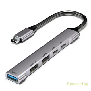 Fun อะแดปเตอร์ฮับ TypeC 4 พอร์ต USB3 0 2 0 4 in1 สําหรับแล็ปท็อป แท็บเล็ต