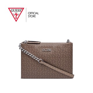 GUESS กระเป๋าสะพายผู้หญิง รุ่น SV872976 MCCLAIN MINI DBL ZIP CROSSBODY สีน้ำตาล