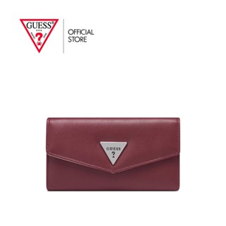 GUESS กระเป๋าสตางค์ผู้หญิง รุ่น LE860151 LATHAN SLG SLIM CLUTCH สีแดง