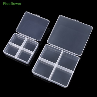 (Plusflower) กล่องพลาสติกใส ทรงสี่เหลี่ยม ขนาดเล็ก สําหรับใส่เครื่องประดับ ลูกปัด