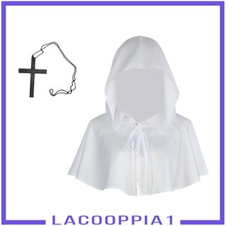 [Lacooppia1] เสื้อคลุมไหล่คอสเพลย์ฮาโลวีน พร้อมสร้อยคอ รูปปีศาจโกธิค สําหรับผู้ใหญ่