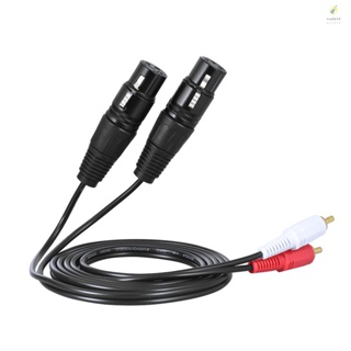 [musbth] สายเคเบิลเสียงสเตอริโอ XLR ตัวเมีย เป็นปลั๊กตัวผู้ RCA คู่ 1.5 ม. 5 ฟุต สําหรับมิกเซอร์ ผสมคอนโซล ไมโครโฟน เครื่องขยายเสียง