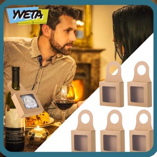 Yveta กล่องไวน์ แบบแขวน พับได้ สําหรับตกแต่งปาร์ตี้คริสต์มาส 5 10 ชิ้น