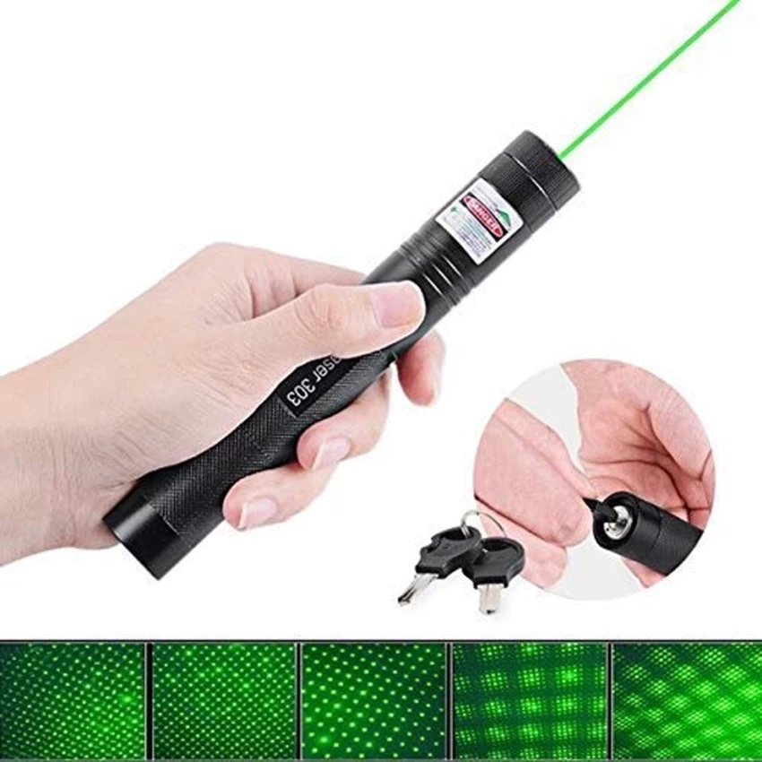 GREEN Laser Pointer Focus Lazer high power burn beam 5mW อลูมิเนียมปรับ Presenter Long Range 18650 3