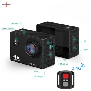 Vip กล้องแอคชั่น HD 4K WIFI 1080p 60fps Mini Cam 30M กันน้ํา Go Sport DVR Extreme Pro Cam