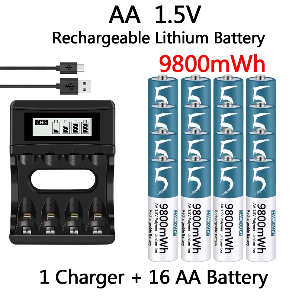 AA Battery 1.5V Rechargeable Polymer Lithium-ion Battery AA  Battery for remote control mouse fan El