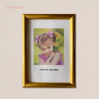 {ขายดี 1010} กรอบรูปทรงสี่เหลี่ยมผืนผ้า สีทอง สําหรับติดผนังโต๊ะ [TrendyIsland.th]