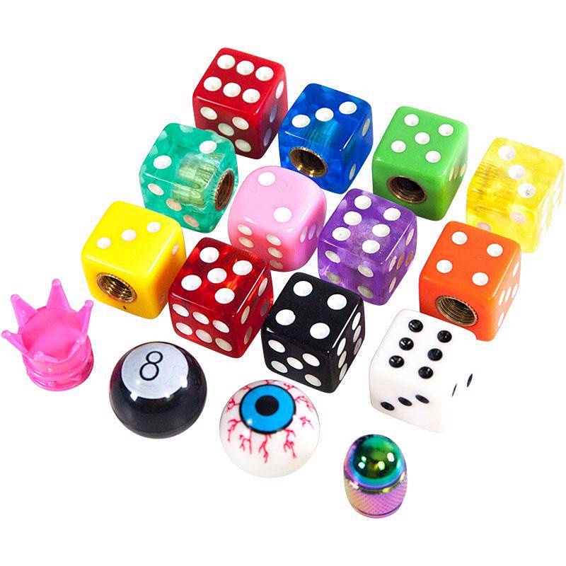 Dice Car Tire Valve Cap Personality JDM Sieve Motorcycle Universal Modified Car Valve Core Cover Pack DCpd