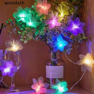 Wonda สายไฟเบอร์ LED รูปดอกไม้ประดิษฐ์ กันน้ํา ใช้แบตเตอรี่ สําหรับตกแต่งบ้าน คริสต์มาส