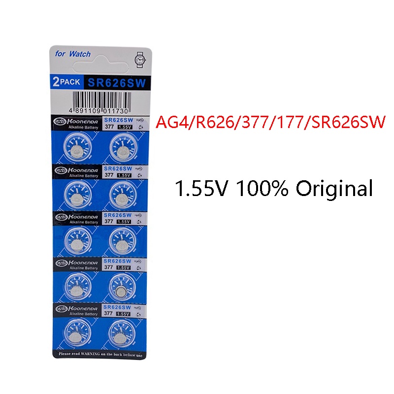 10pcs  Alkaline button battery AG4 377A LR626 SR626SW 377 177 Button cell Watch Battery Coin Cell Ba