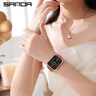 Sanda นาฬิกาข้อมือควอตซ์ ลําลอง ประดับเพชร หรูหรา สไตล์นักธุรกิจ สําหรับสตรี SD1134-2