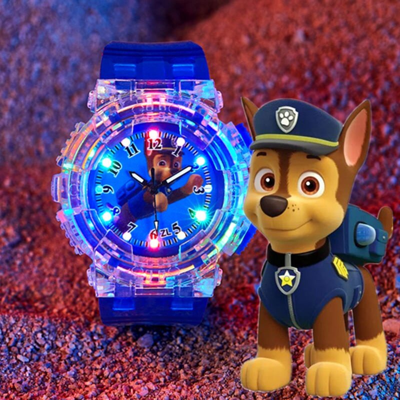 นาฬิกาข้อมืออิเล็กทรอนิกส์ ลายการ์ตูน Paw Patrol Frozen เรืองแสง สําหรับเด็กผู้ชาย และเด็กผู้หญิง