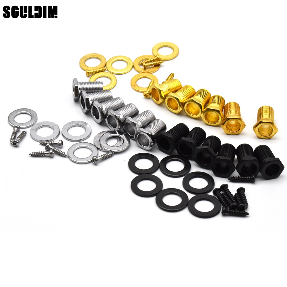6 ชุดปรับแต่งเหล็ก Peg Tuning Key Bushing ปะเก็นเครื่องซักผ้าสําหรับไฟฟ้า/ไม้/อะคูสติกกีตาร์อะไหล่