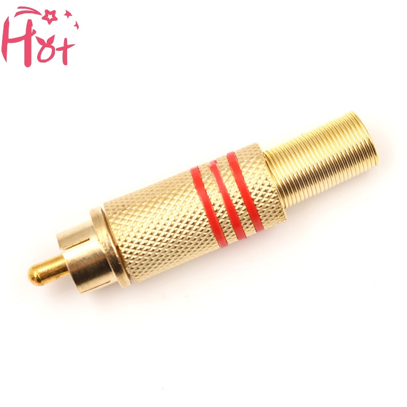 Ge ปลั๊กแจ็คเชื่อมต่อ RCA ตัวผู้ เชื่อมต่อเสียง วีดิโอ เชื่อม สีทอง แดง ดํา สี่เหลี่ยม 10 ชิ้น