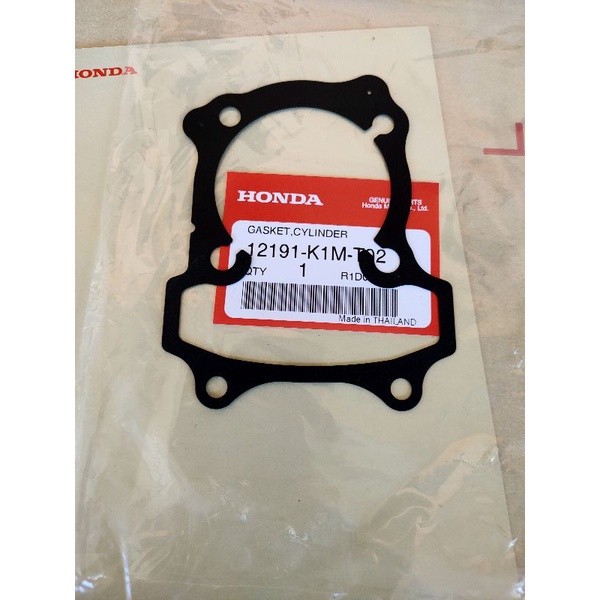 12191-K1M-T02ปะเก็นเสื้อสูบแท้เวฟ110iรุ่นปี2021,SUPER CUBปี2021,1ชิ้น อะไหล่แท้ศูนย์HONDA