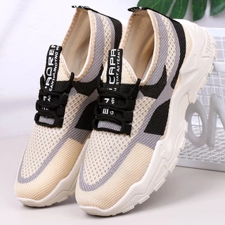 พร้อมส่ง🚚รองเท้าผ้าใบผู้หญิง sneaker พื้นหนา5ซม. เสริมสูง ลายอุ้งเท้าแมว น่ารักแฟชั่น กีฬาลำลอง ยืดหยุ่นB-P1