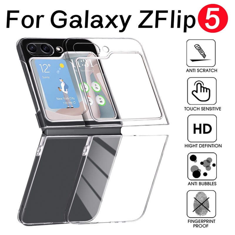 เคสสําหรับ Samsung Galaxy Z Flip 5 - 5G, เคสแข็ง, โปร่งใส, กันกระแทกสําหรับ Samsung Z Flip 5 - ร้าน 