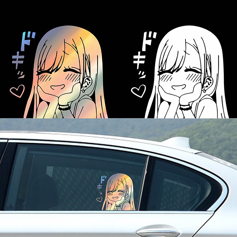 Ever สติกเกอร์ไวนิล ลายการ์ตูนอนิเมะน่ารัก สําหรับติดตกแต่งภายในรถยนต์