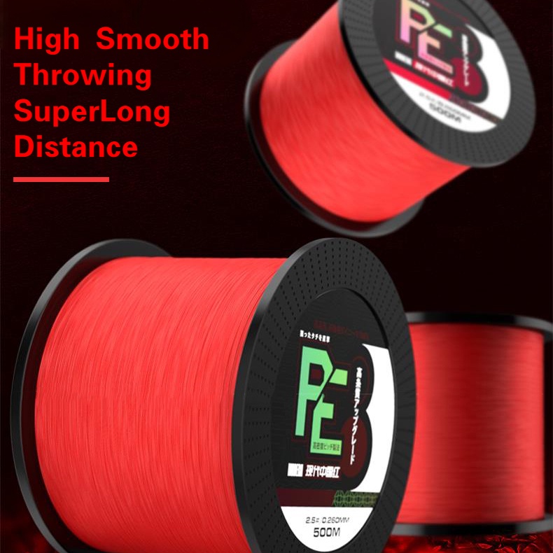 150m สายตกปลา 8 Strands Braided PE วัสดุ 8X Multifilament Line Super Strong สายปลาน้ําเค็มไม่จางหายสีแดง