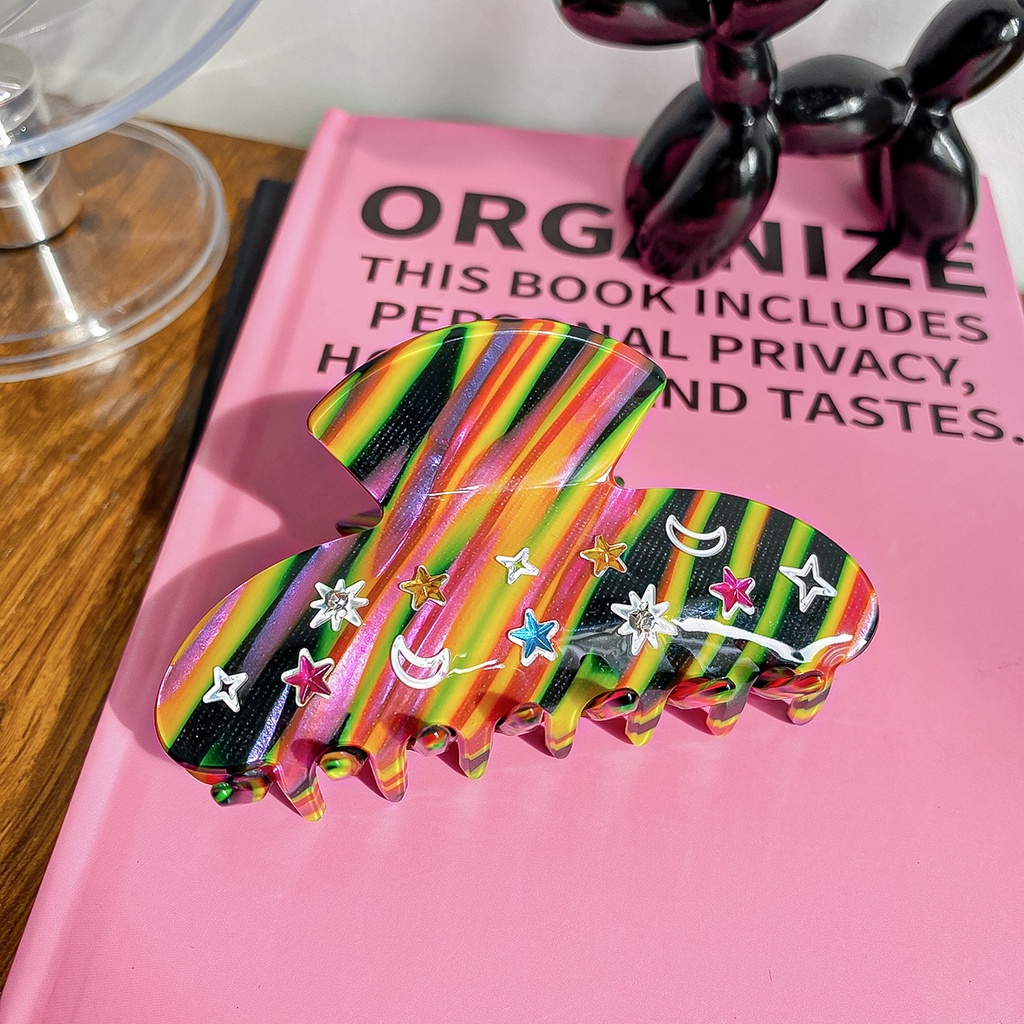 กิ๊บติดผม รูปดาว ดวงจันทร์ ประดับเพชร หรูหรา สําหรับผู้หญิง - รูปที่ 4