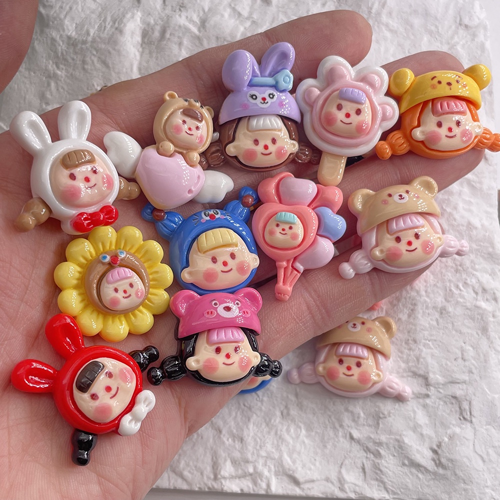 [4 #] Jibbitz Crocs กิ๊บติดผมเรซิ่น ลายการ์ตูนเด็กผู้หญิง 13 แบบ แฮนด์เมด ขนาดเล็ก สําหรับทําเครื่องประดับ diy FN
