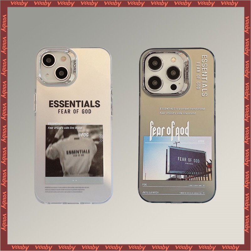 Street ยี่ห้อ FOG FG ESSENTIALS inset สีชุบโลหะเลนส์กรอบเคสโทรศัพท์เหมาะสําหรับ IPhone16 16Pro 16ProMax 15 15Pro 15ProMax 14ProMax 14 14Pro 13 13Pro 13ProMax 12 12P 11