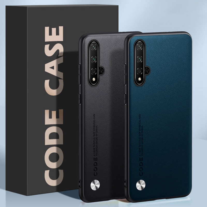 สําหรับ Huawei Nova 5T แฟชั่น หนัง พื้นผิว ด้านหลัง เคส TPU นิ่ม เคสป้องกัน