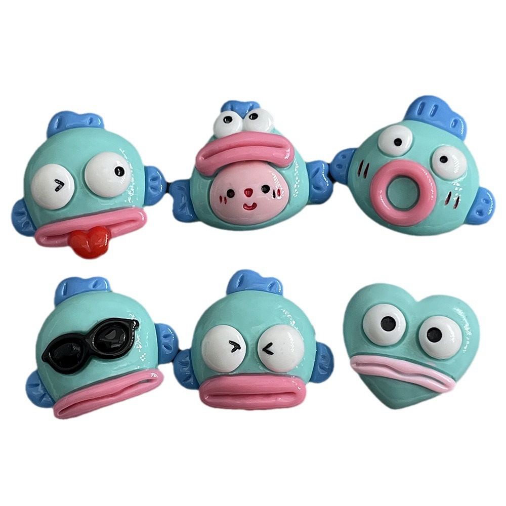 [4 #] Jibbitz Crocs กิ๊บติดผมเรซิ่น รูปปลาทะเลน่ารัก ขนาดเล็ก แฮนด์เมด diy สําหรับทําเครื่องประดับ FN