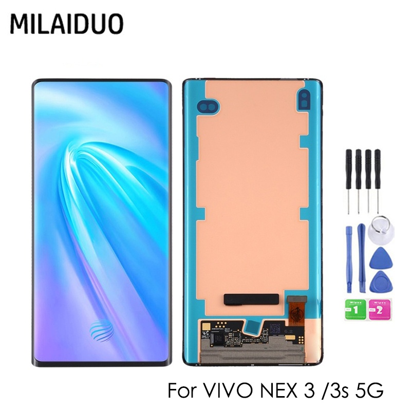 6.89 "Original Amoled/TFTสําหรับVivo NEX 3 V1923A NEX3 5G V1924AจอแสดงผลLCD + หน้าจอสัมผัสแผงDigitizer AssemblyสําหรับVIVO NEX 3S 5G V1950Aเปลี่ยนLCD