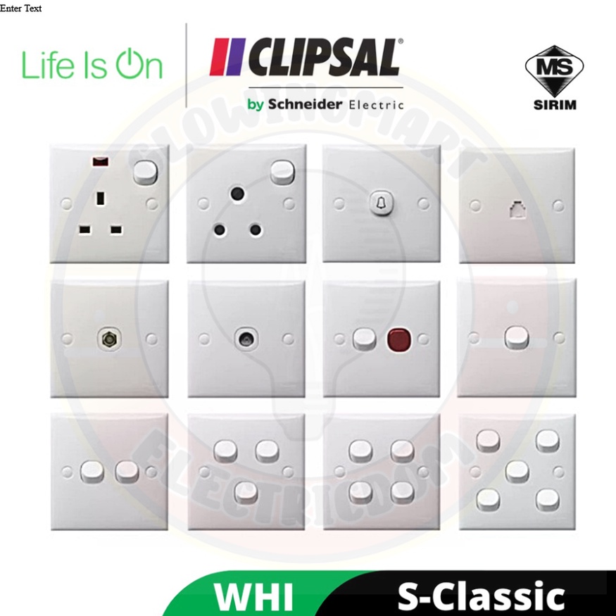 Schneider CLIPSAL S-Classic Series SWITCH & SOCKETS OUTLET (คุณภาพสูง) Switches