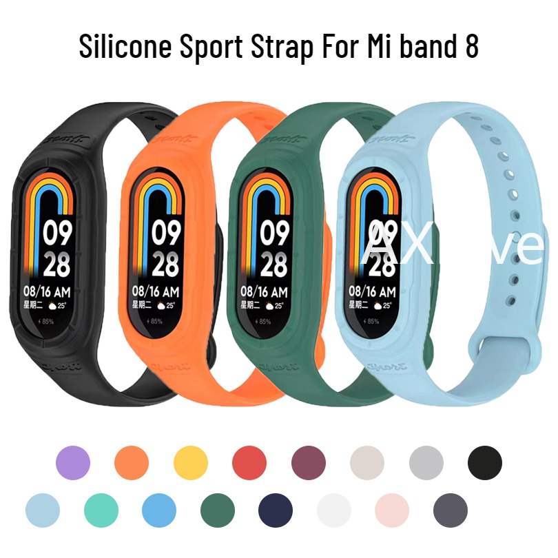 สายนาฬิกาข้อมือซิลิโคน แบบเปลี่ยน สําหรับ Mi Band 8 Xiaomi 8 NFC originality Bracelet Smartwatch Bra