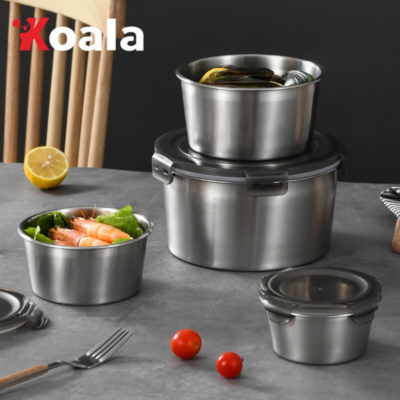 KOALA SUS304 กล่องใส่อาหารสแตนเลส พร้อมฝาปิดสนิท กล่องอาหารส ตนเลส กล่องเก็บอาหาร กล่องสแตนเลส พร้อม