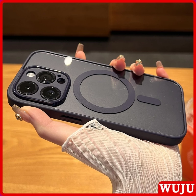 WUJU เคส เข้ากันได้สำหรับ เคสไอโฟน เคสโทรศัพท์มือถืออะคริลิคใส แบบนิ่ม กันกระแทก มีแม่เหล็ก สําหรับ iPhone 17 16 15 14 13 12 11 Pro Max Air