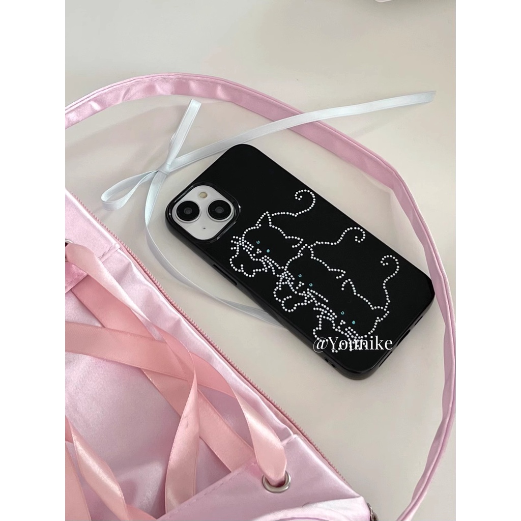 เคสโทรศัพท์มือถือ ขอบนิ่ม ลายแมวน่ารัก สไตล์เกาหลี สําหรับ iPhone 15 13pro 14promax 11 12 14
