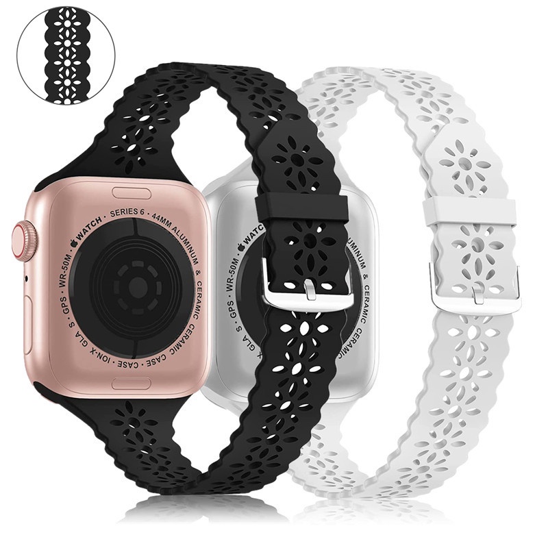 สายนาฬิกาข้อมือ แต่งลูกไม้ แบบนิ่ม สําหรับ Apple Watch Ultra 49 มม. Band 44 มม. 45 มม. 42 มม. 40 มม. 41 มม. 38 มม. iWatch Series 8 Ultra 7 6 5 4 3 2 1