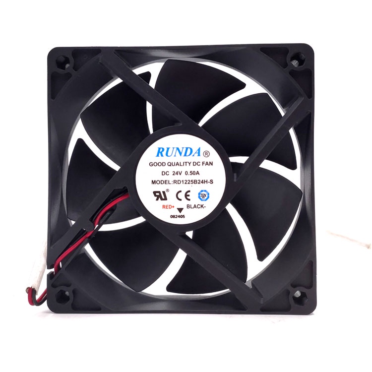 R RUNDA RD1225B24H-S 24V 0.50A 12025 พัดลมระบายความร้อนอินเวอร์เตอร์ปริมาณอากาศสูง
