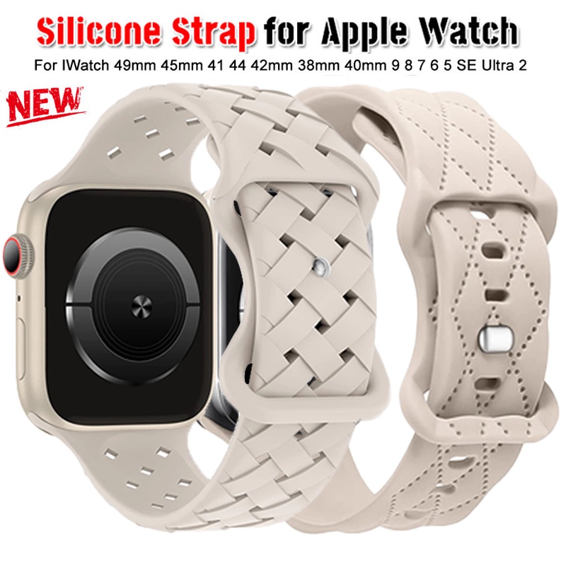 สายนาฬิกาข้อมือซิลิโคน ระบายอากาศ สําหรับ Apple watch series 9 8 7 6 5 4 se 3 ultra 2 49 มม. i watch 45 44 42 41 40 38 มม.