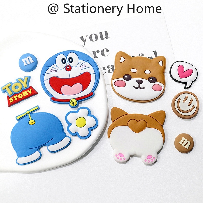 สติกเกอร์แม่เหล็ก PVC ลายการ์ตูนโดราเอมอน โดราเอมอน 3D สําหรับติดตกแต่งตู้เย็น