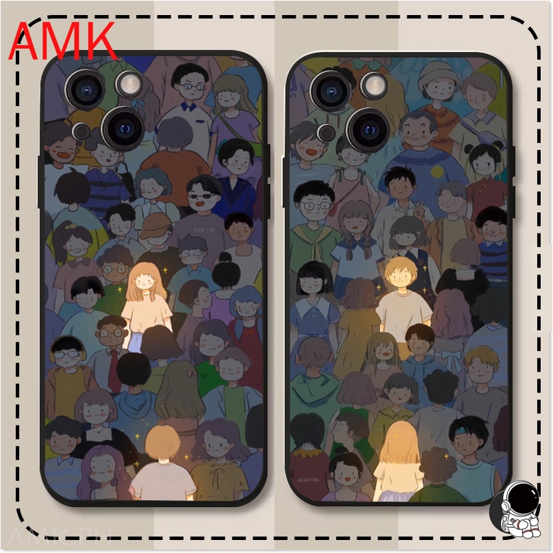 Amk เคสโทรศัพท์มือถือ แบบใส ลายคู่รักฝูงชนน่ารัก สําหรับ Xiaomi Poco X6 M6 C65 X5 M5 F5 C40 F3 M3 M4 F4 X4 X3 NFC M5S F2 Mi 13T 11T 10T 12T 11 12 13 PRO GT LITE 5G เคสโทรศัพท์ GNCMF GNCMF