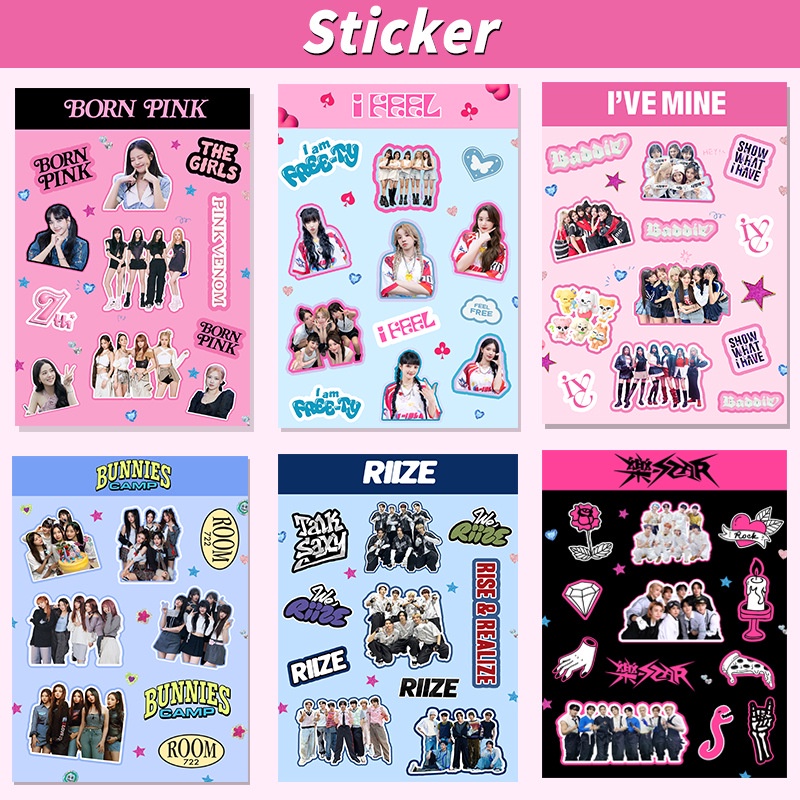 สติกเกอร์ Kpop Straykids Bp Ive Riize (G) I-DLE สําหรับติดตกแต่งคอนเสิร์ต