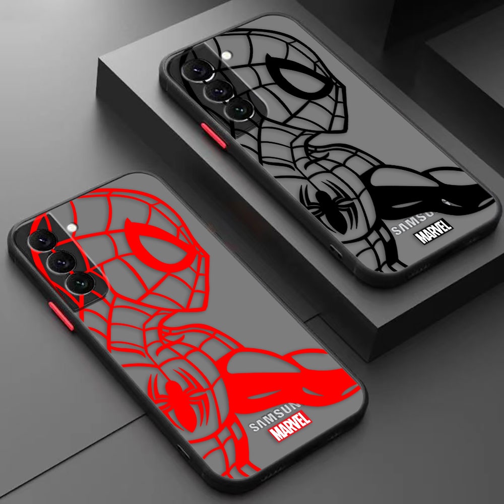 เคสโทรศัพท์มือถือ ผิวด้าน ลายสไปเดอร์แมน มาร์เวล อเวนเจอร์ส สําหรับ Samsung Galaxy S23 S21 S20 FE S22 S10 S9 S8 Plus Lite Ultra 5G