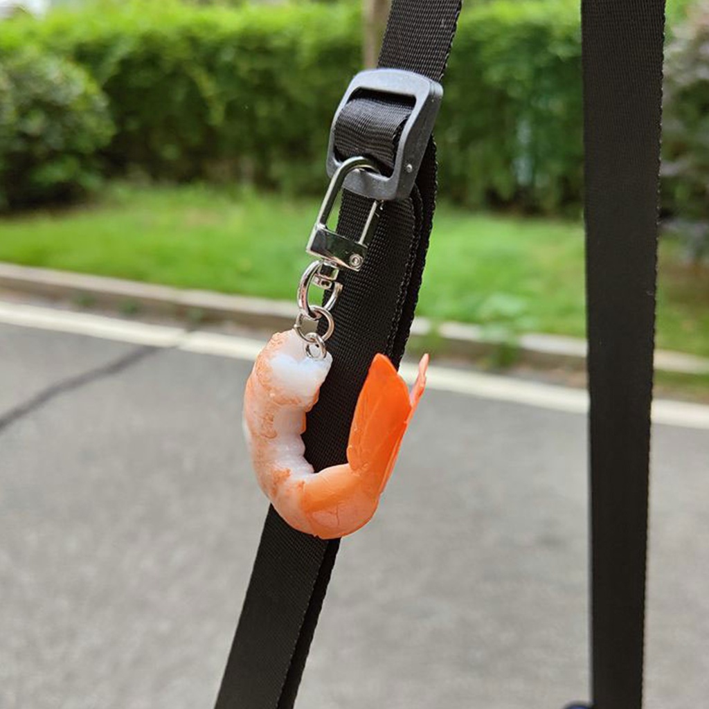 พวงกุญแจ รูปกุ้งจําลอง PVC น่ารัก สร้างสรรค์ สําหรับห้อยกระเป๋าเป้สะพายหลัง 1 ชิ้น