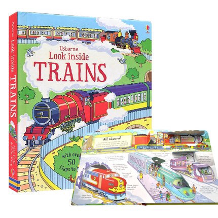DKTODAY หนังสือ USBORNE LOOK INSIDE TRAINS (AGE 5+)