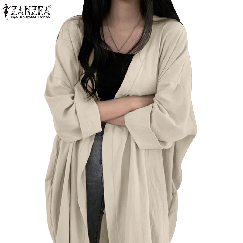 Zanzea เสื้อคาร์ดิแกนลําลอง แขนยาว ทรงหลวม แฟชั่นสไตล์เกาหลี สําหรับผู้หญิง