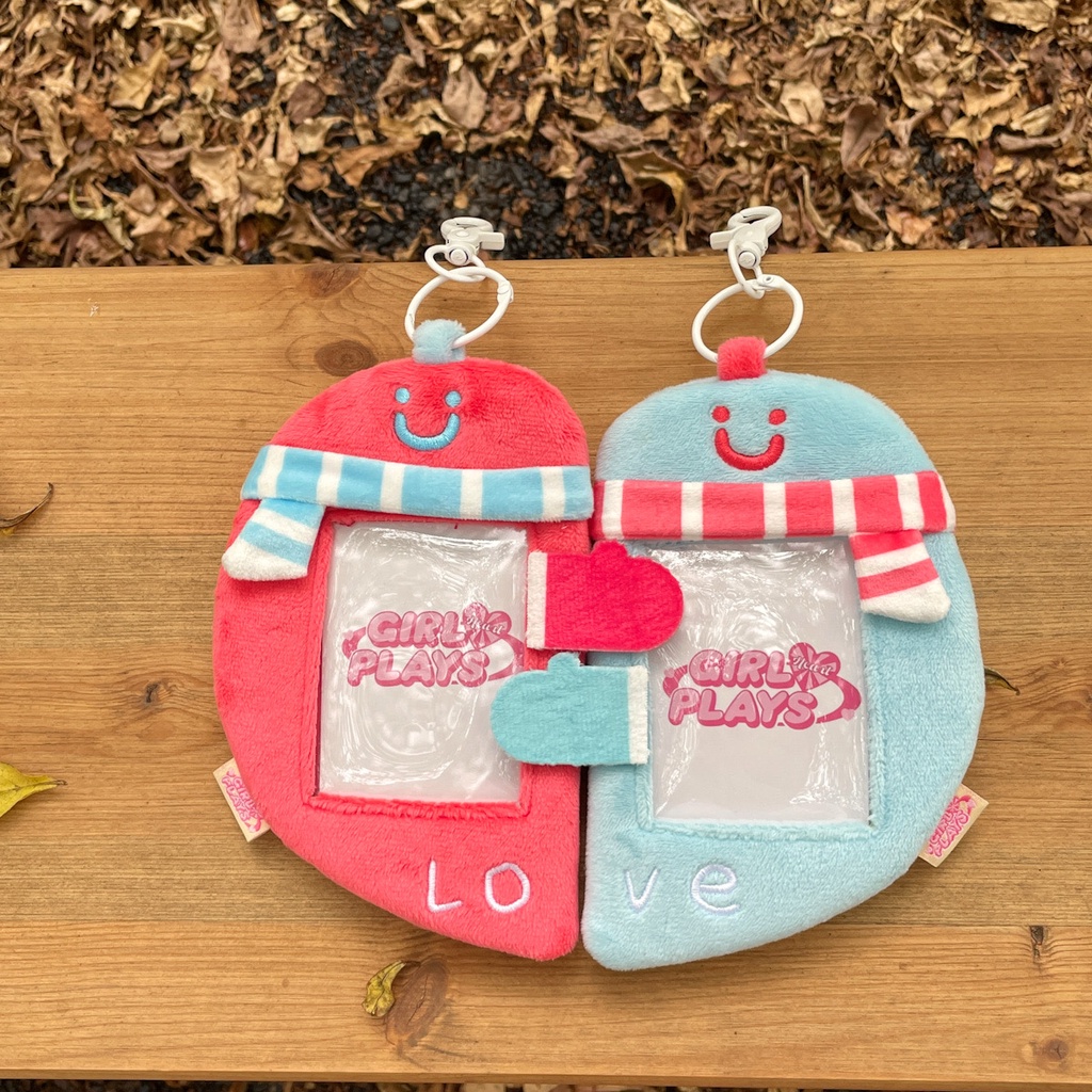 [ร้านไทย ] พร้อมส่ง เฟรมการ์ดนุ่มนิ่ม หัวใจคู่ couple card holder แถมฟรี ที่ห้อย ใส่การ์ดบั้ม โพลารอยด์ 3นิ้ว